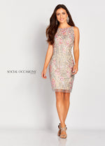 Straight cut fitted mother-of-the-bride, party, or wedding guest dress from Social Occasions by Mon Cheri