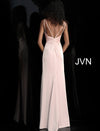 Low-back, straight cut fitted prom dress from JVN by Jovani
