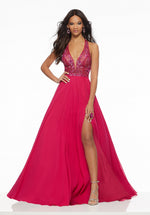 Low-back, a-line prom or quinceanera dress from Mori Lee